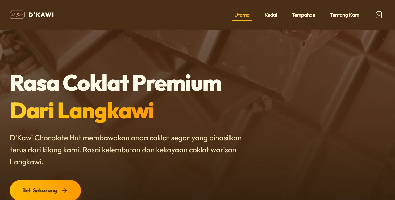 Actual screenshot of D’Kawi Chocolate Store